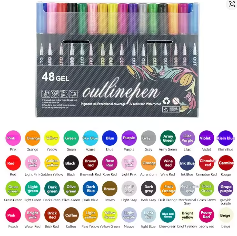 Glitter Outline Paint Markers