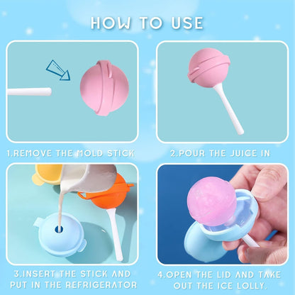 Lollipop Ice Cream Maker, Homemade Popsicle Molds(5pcs)