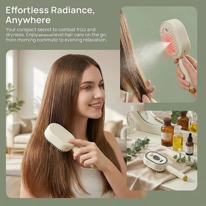 Premium Rechargeable Hair Straightener Brush with Detangling Comb