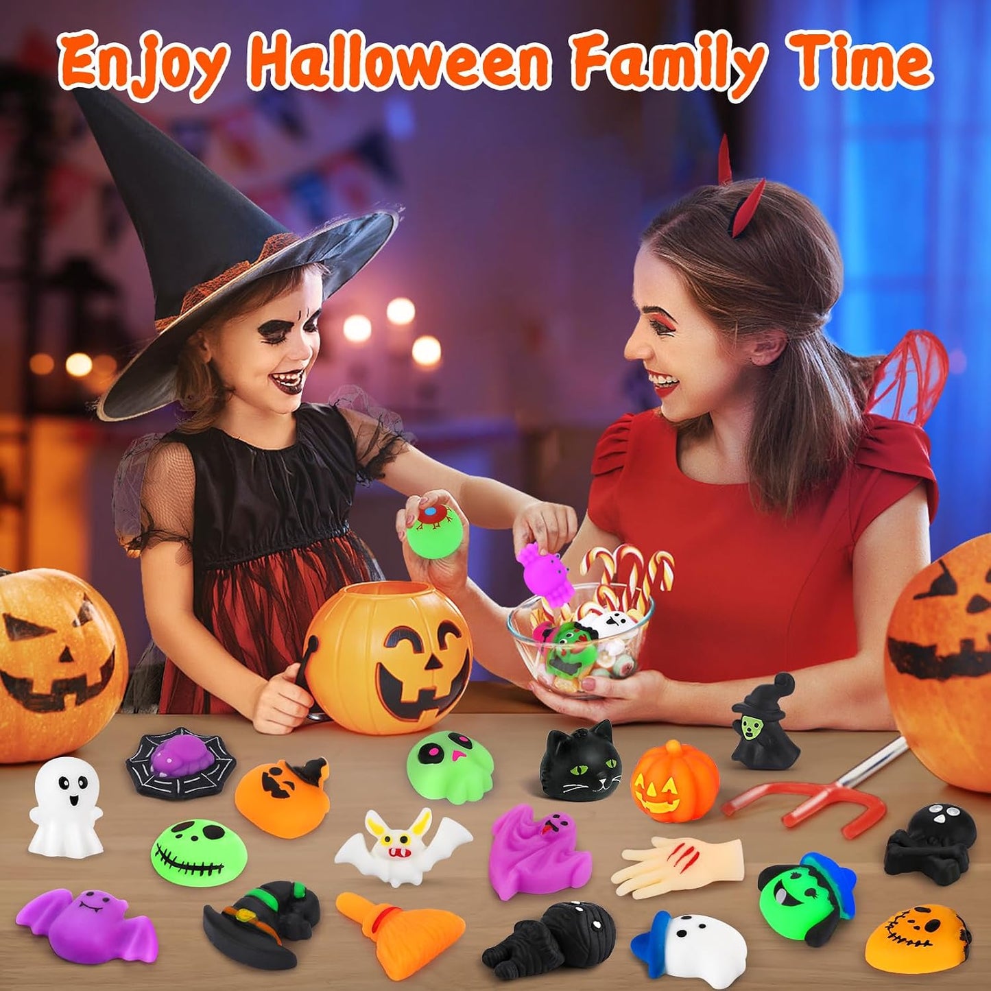 30Pcs Halloween Mochi Squishy Toys