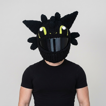 Plush Crochet Motorcycle Helmet Cover