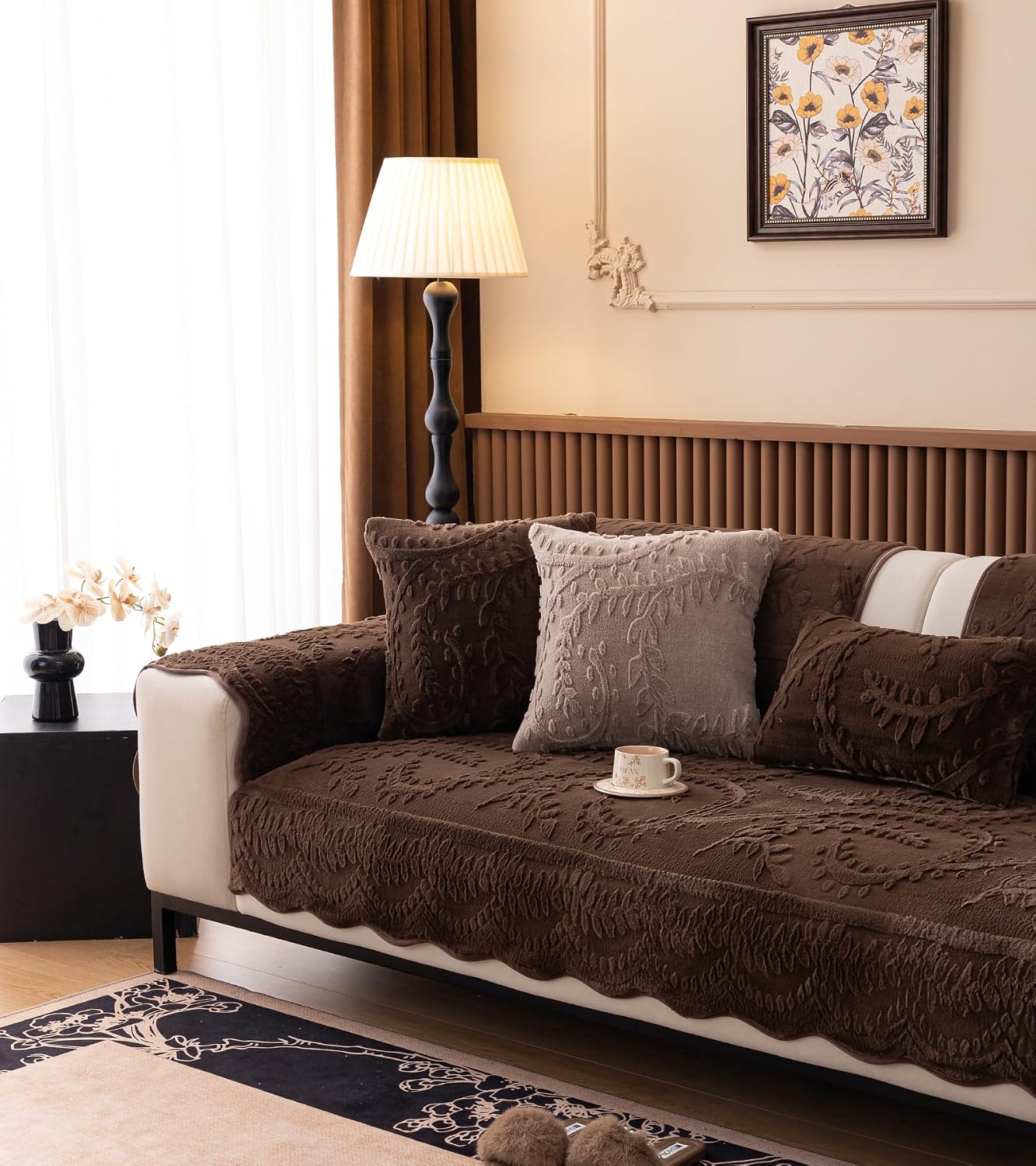 Fuzzy Rabbit Plush Sofa Cover