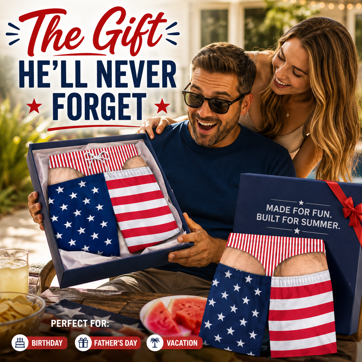 Patriot Prank Swim Trunks