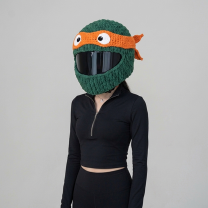 Plush Crochet Motorcycle Helmet Cover