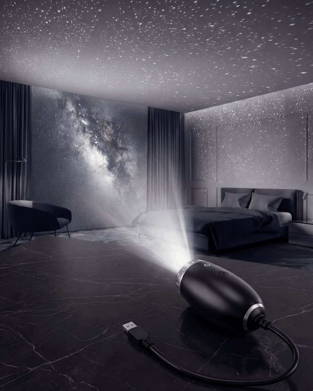 USB Galaxy Star Projector – Turn Any Room Into a Starry Night Sky ✨