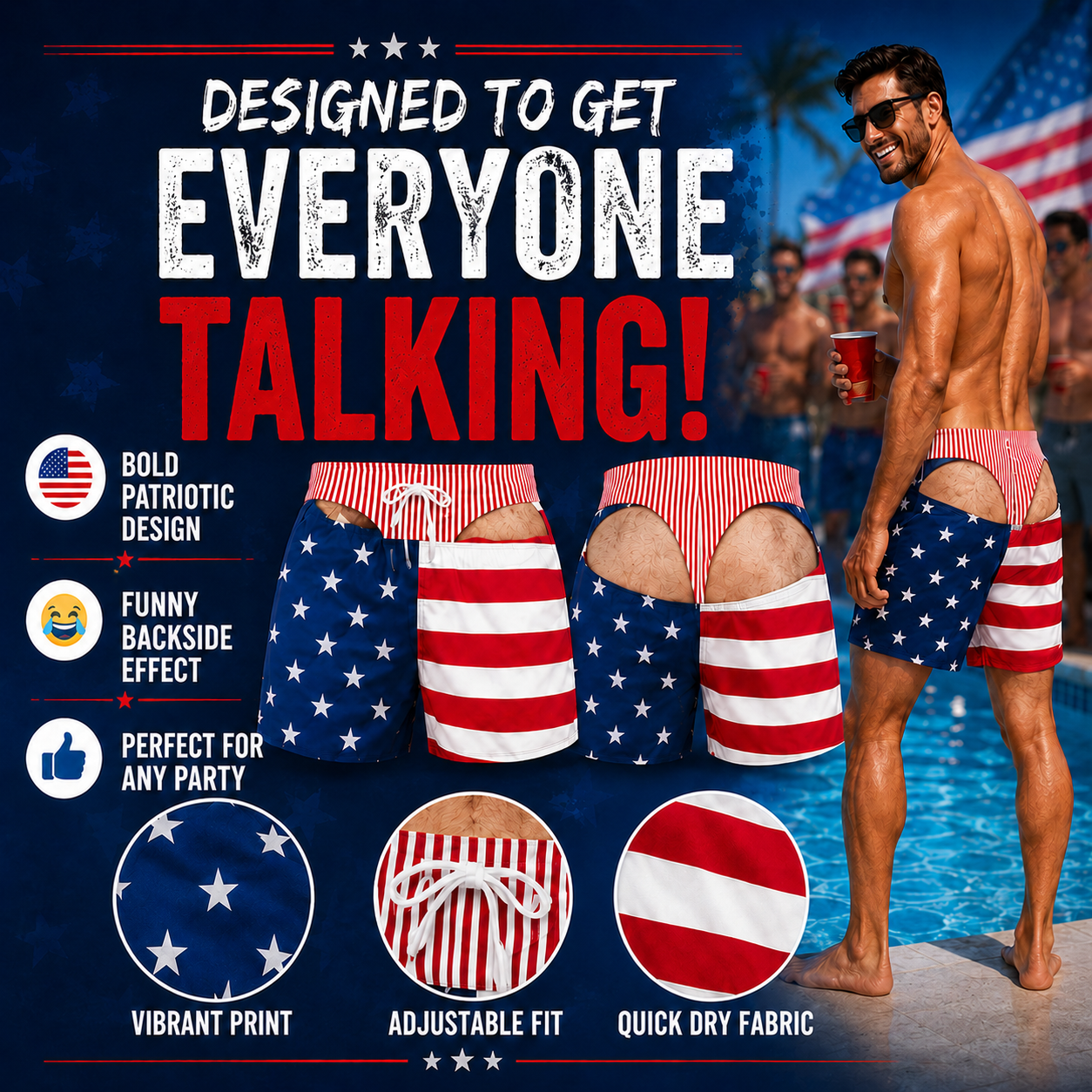 Patriot Prank Swim Trunks