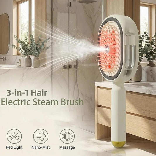 Premium Rechargeable Hair Straightener Brush with Detangling Comb