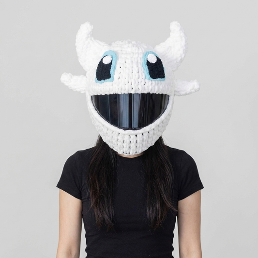 Plush Crochet Motorcycle Helmet Cover