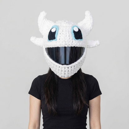 Plush Crochet Motorcycle Helmet Cover