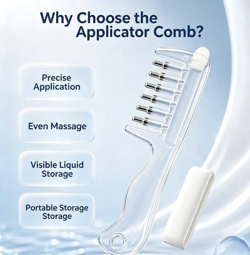 Scalp Liquid Applicator Comb | Refillable Hair Root Oil Massage Comb for Hair Care Treatment