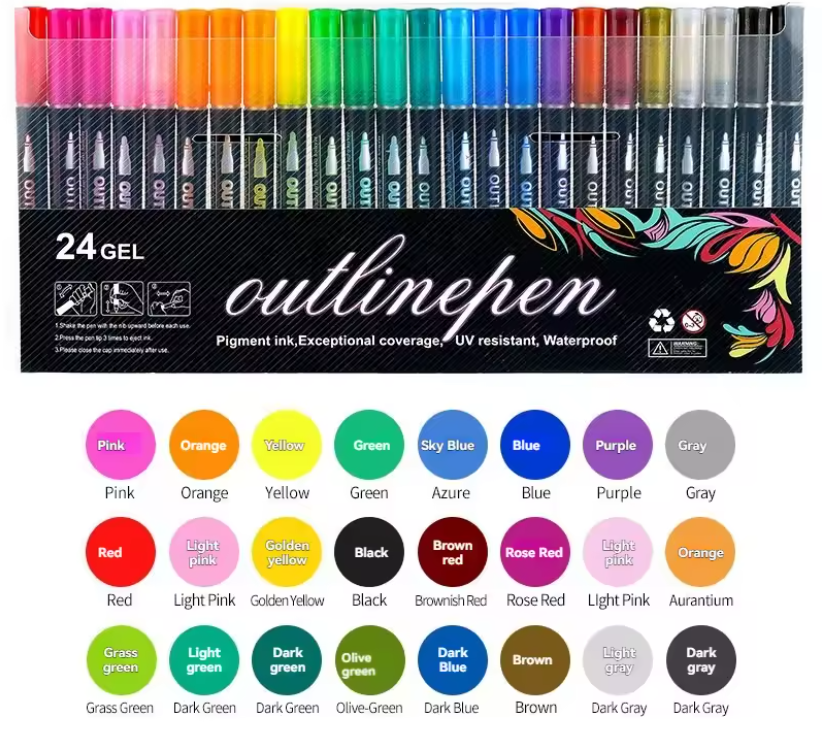 Glitter Outline Paint Markers