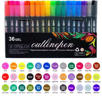 Glitter Outline Paint Markers